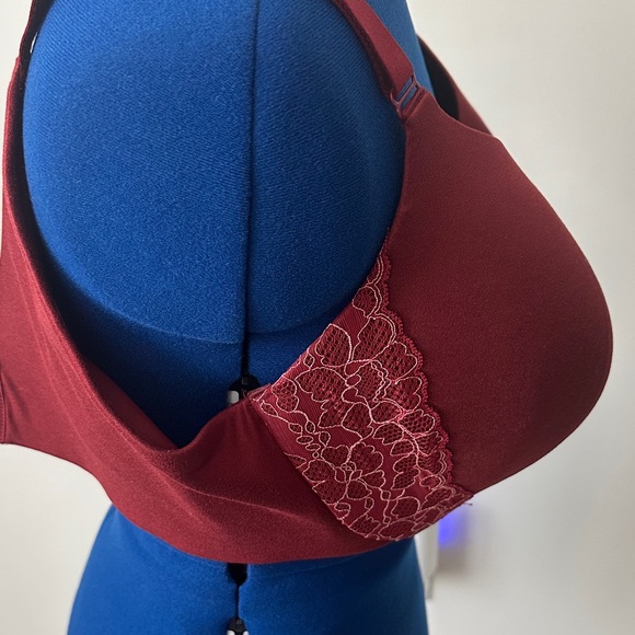🤗 Lane Bryant Cacique Deep Red Women's 42F Bra.  Back & side smoothing features. - Picture 7 of 7
